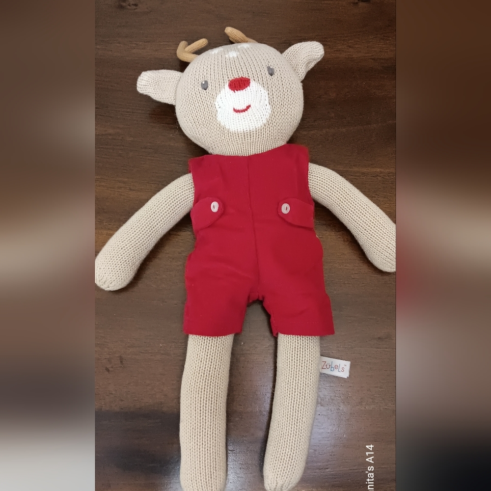 Zable Red and Tan Reindeer Doll